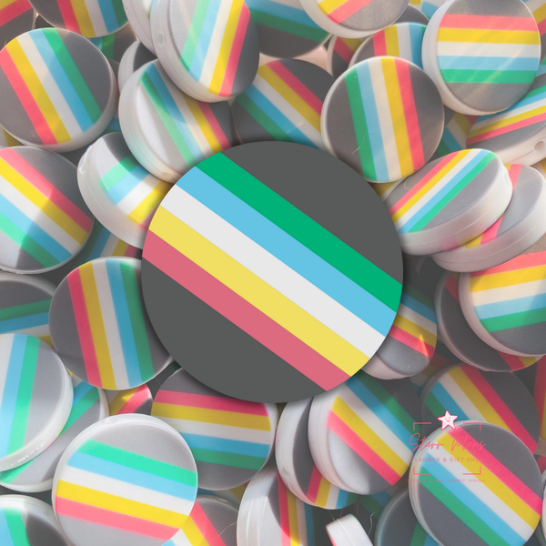 Disability Pride Flag Silicone Focal Bead || Starr Plans Exclusive