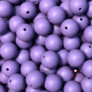 15mm Round Silicone Bead - Dusty Purple 28