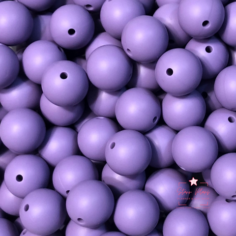 15mm Round Silicone Bead - Dusty Purple 28