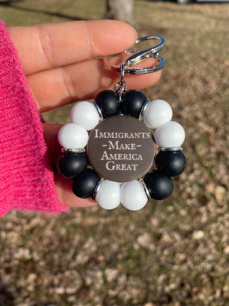 Flower Fidget Silicone Beaded Keychain - Various Styles