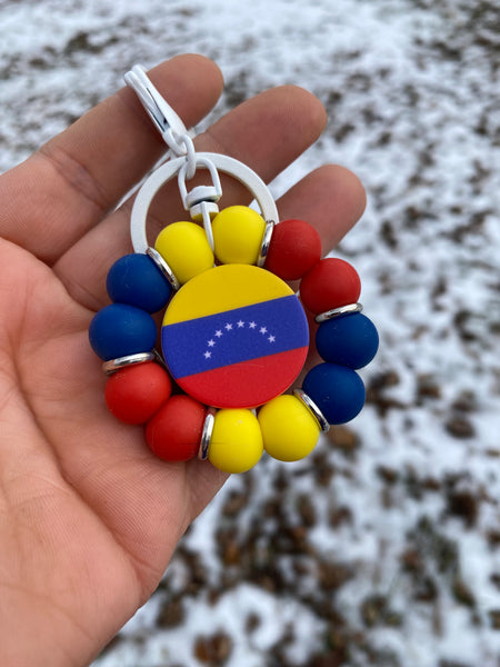 Flower Fidget Silicone Beaded Keychain - Various Styles