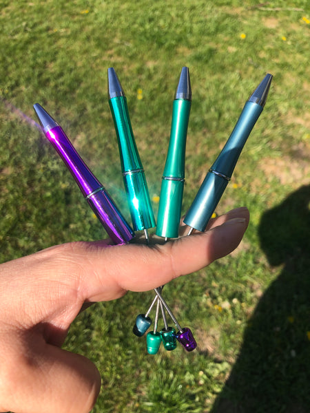 Beadable Plastic Pen Blanks - Emerald Green - 6 Pieces