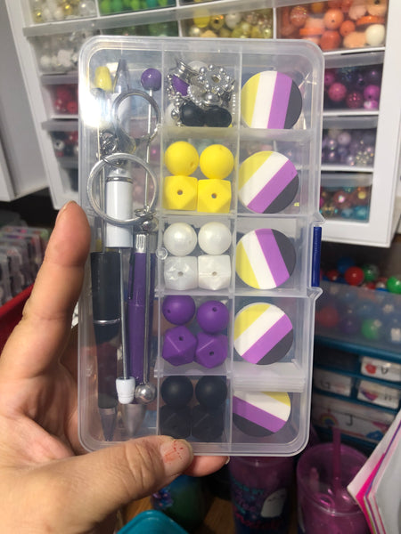 Beaded Pen Kit - Trans Pride Flag