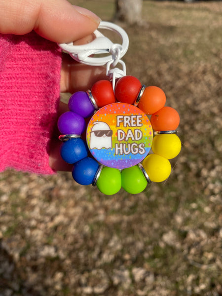 Flower Fidget Silicone Beaded Keychain - Various Styles