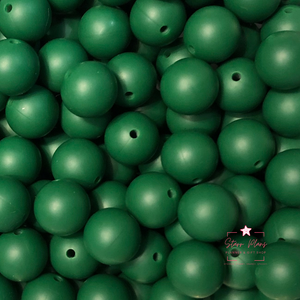 15mm Round Silicone Bead - Forest Green 31
