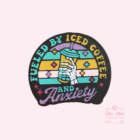 Silicone Focal Beads - Fueled by Coffee & Anxiety - 149A