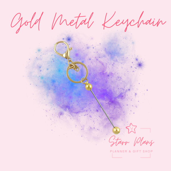 Beadable Blanks - Premium Metal Keychain Bar with Lobster Clasp