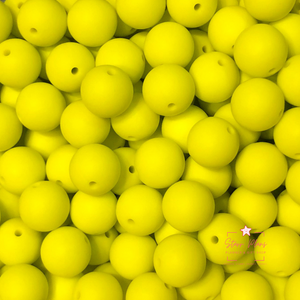 15mm Round Silicone Bead - Greenish Yellow 04