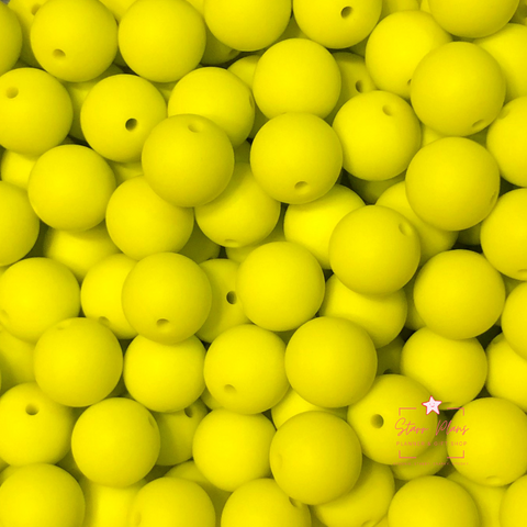 15mm Round Silicone Bead - Greenish Yellow 04