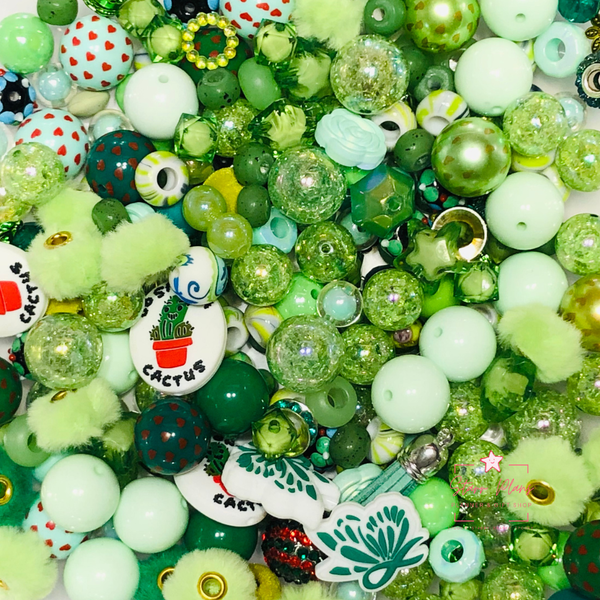 Bead Soup - Green with Envy|| 3mm+ Large Hole || Bead Mixes || Acrylic & More
