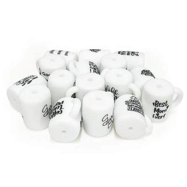 Silicone Focal Beads - I craft, therefore I hoard - White Mug