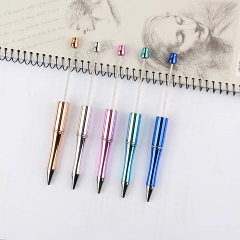 Beadable Plastic Beaded Pen Blank - Metallic Solid Colors