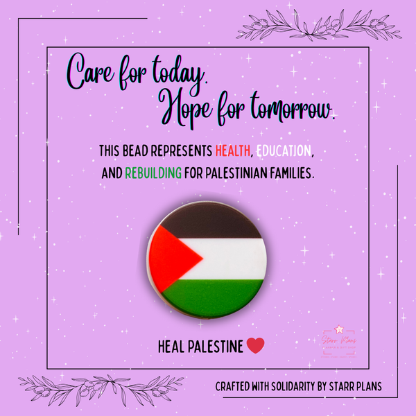 Silicone Focal Beads - Palestine Flag  - A Symbol of Hope & Love