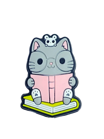 Silicone Focal Beads - Kitty Cat Reading Book