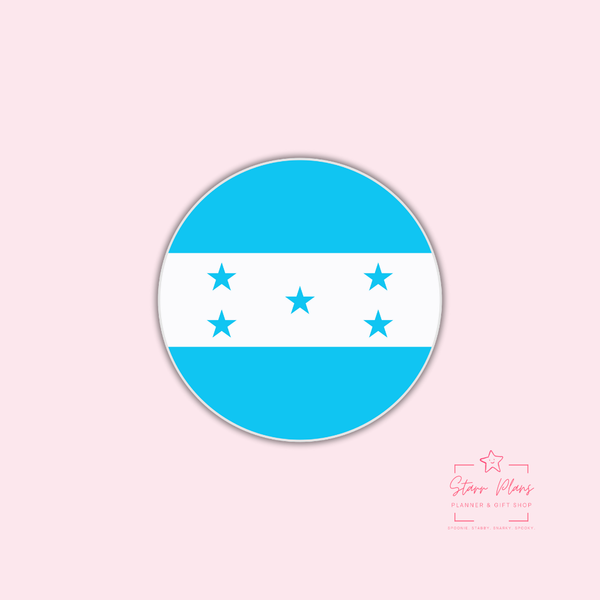 Honduras Flag Round Silicone Focal Bead ||