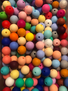 12mm Round Silicone Bead - Various Colors - Randomly Chosen