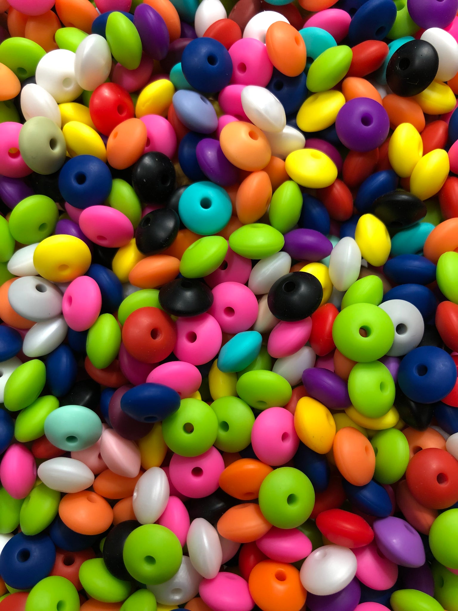 12mm Lentil Silicone Bead - Various Colors - Randomly Chosen