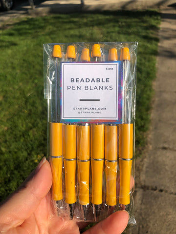 Beadable Plastic Pen Blanks - Dandelion - 6 Pieces