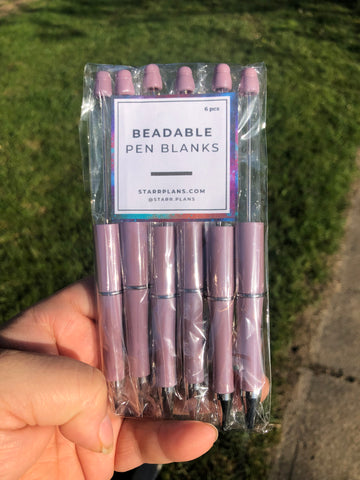 Beadable Plastic Pen Blanks - Lilac - 6 Pieces