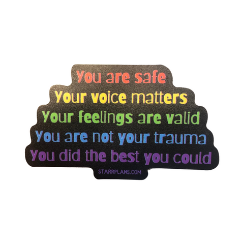 Inner Child Affirmations - Black Vinyl Sticker Decal (3.2" x 1.9")