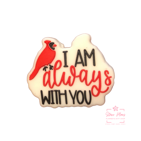 Silicone Focal Beads - I Am Always With You Cardinal Bird
