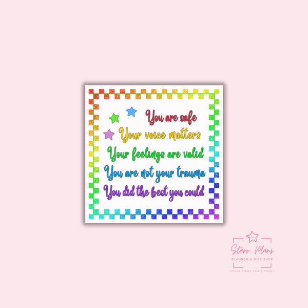 Inner Child Affirmations White Square Silicone Focal Bead || Starr Plans Exclusive