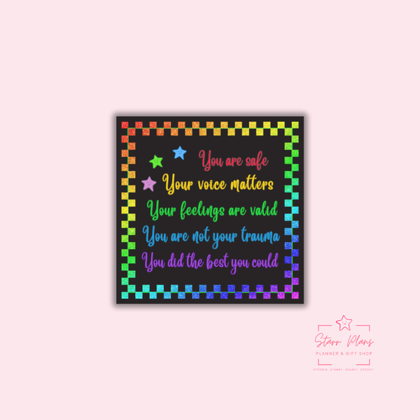 Inner Child Affirmations Black Square Silicone Focal Bead || Starr Plans Exclusive