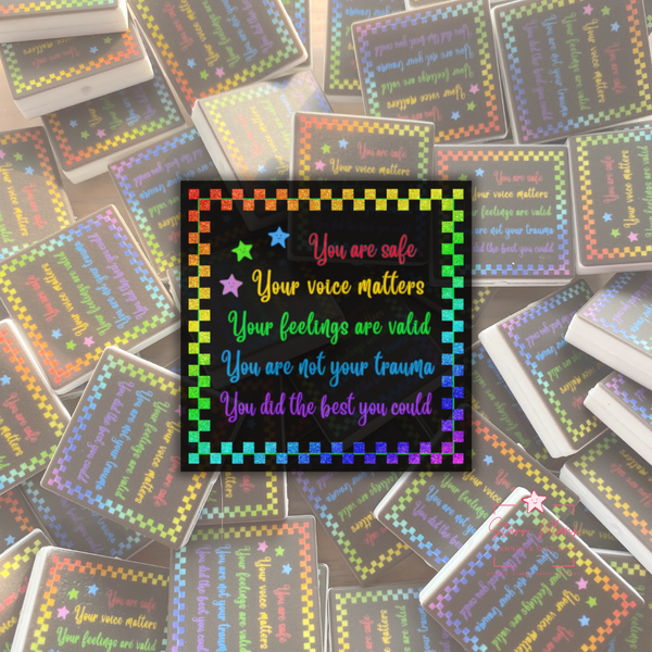 Inner Child Affirmations Black Square Silicone Focal Bead || Starr Plans Exclusive