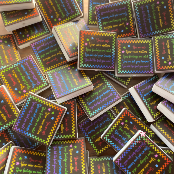 Inner Child Affirmations Black Square Silicone Focal Bead || Starr Plans Exclusive