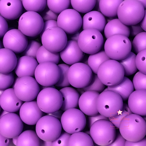 15mm Round Silicone Bead - Lavender Purple 26
