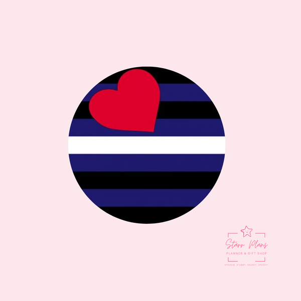 Leather Pride Flag Round Silicone Focal Bead ||