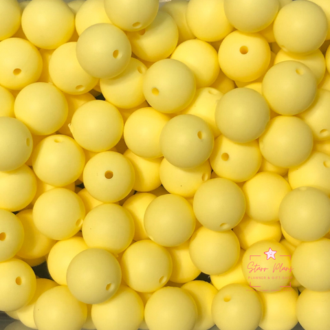 15mm Round Silicone Bead - Light Yellow 02