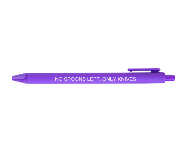 Macaron Pen - Purple "No Spoons Left, Only Knives"