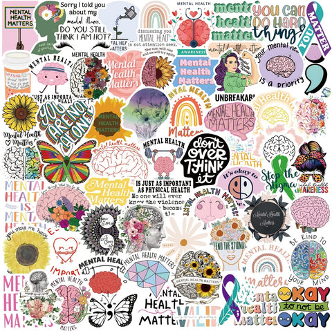 Mental Health Affirmation Vinyl Sticker Mix