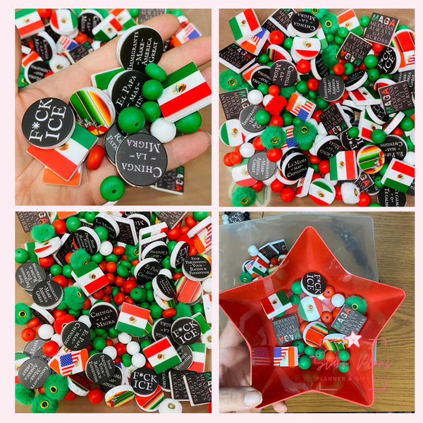 Bead Soup - Mexican Pride || 3mm+ Large Hole || Bead Mixes || Silicone