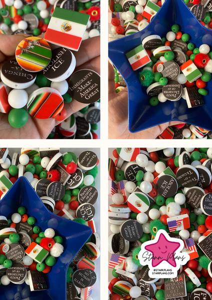 Bead Soup - Mexican Pride || 3mm+ Large Hole || Bead Mixes || Silicone