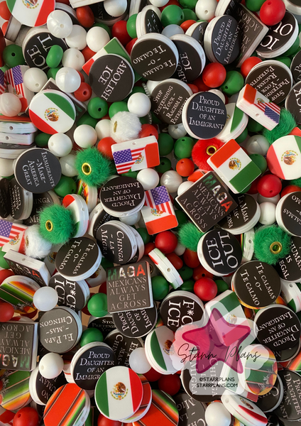 Bead Soup - Mexican Pride || 3mm+ Large Hole || Bead Mixes || Silicone