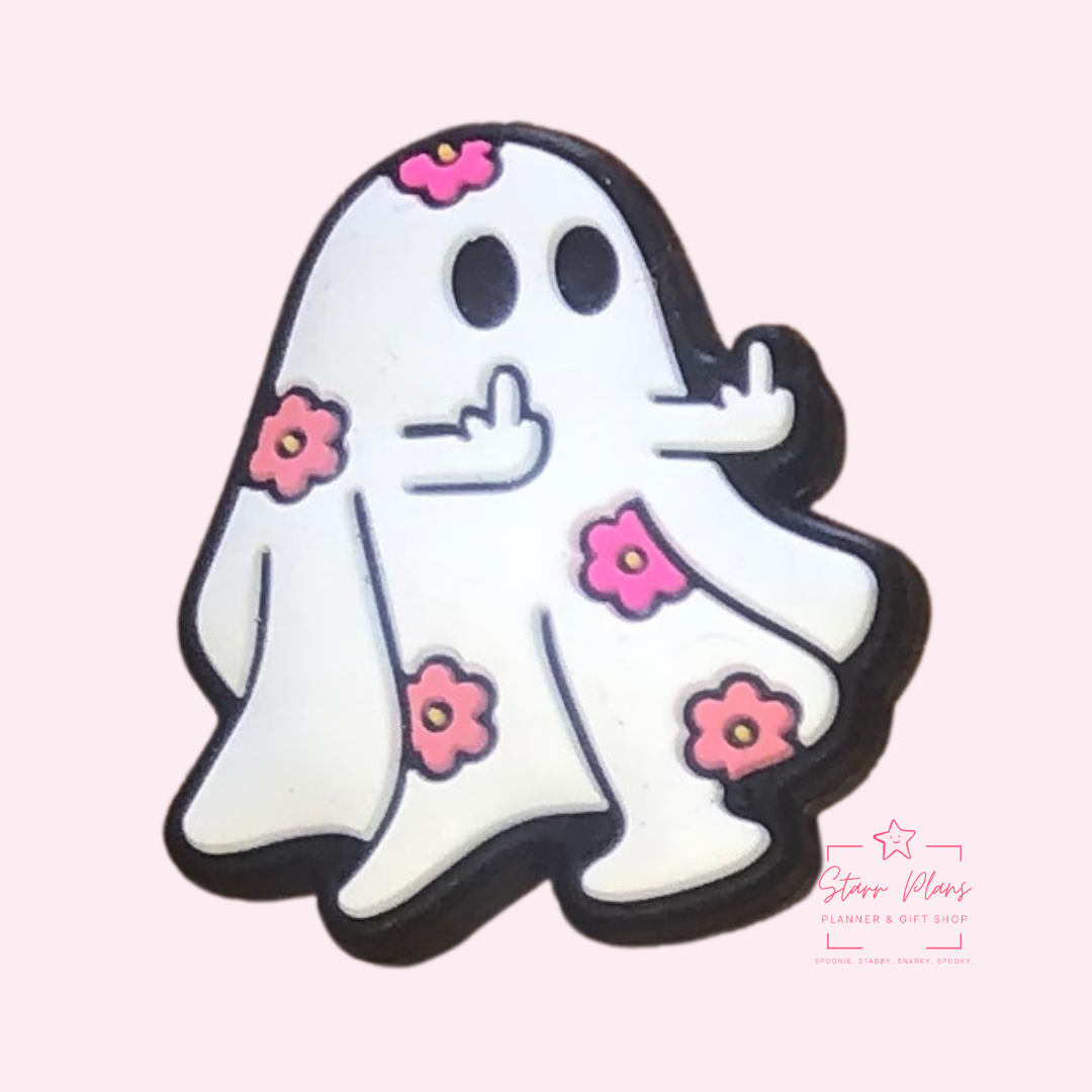 Silicone Focal Beads - Ghost Middle Finger