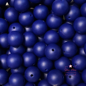 15mm Round Silicone Bead - Navy Blue 46