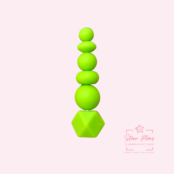 Silicone Solid Color Bead || Neon Green