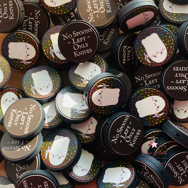 Stabby Ghost – “No Spoons Left, Only Knives” Silicone Focal Bead || Starr Plans Exclusive