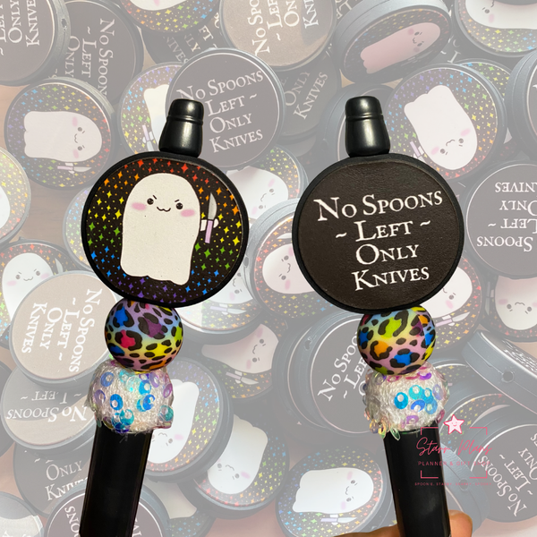 Stabby Ghost – “No Spoons Left, Only Knives” Silicone Focal Bead || Starr Plans Exclusive