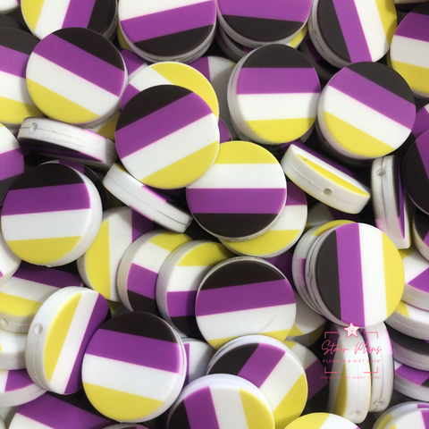 Silicone Focal Beads -   Non Binary Pride Flag || Starr Plans Exclusive