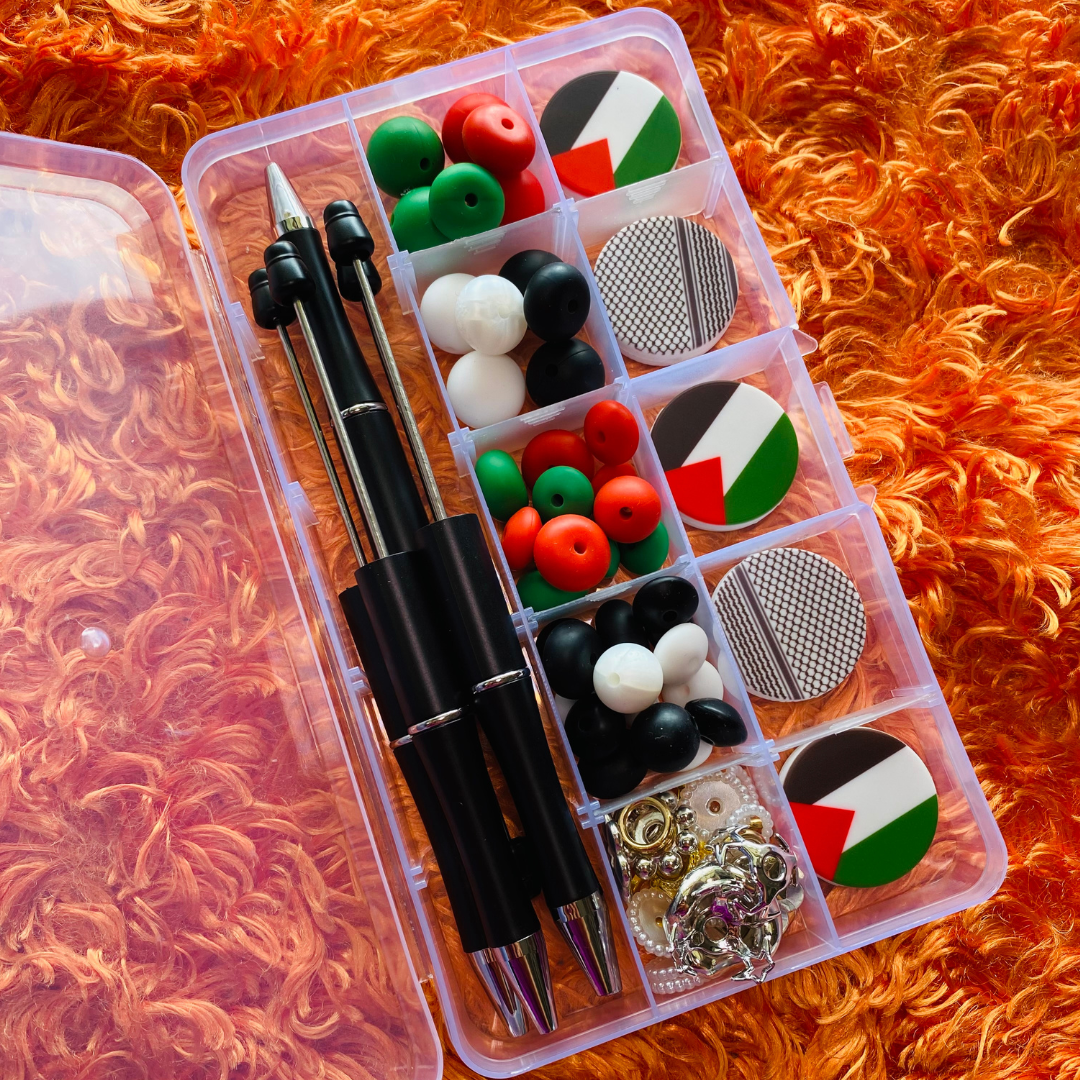 Palestine Flag Beaded Pen Kit – DIY Craft Set (Makes 5 Pens)