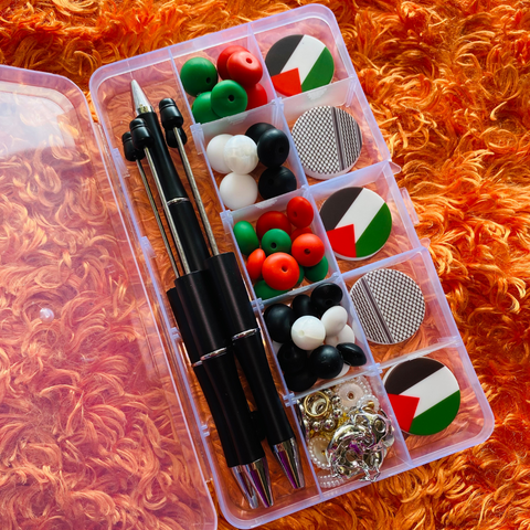 Palestine Flag Beaded Pen Kit – DIY Craft Set (Makes 5 Pens)