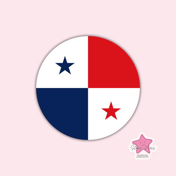 Panama Flag Round Silicone Focal Bead