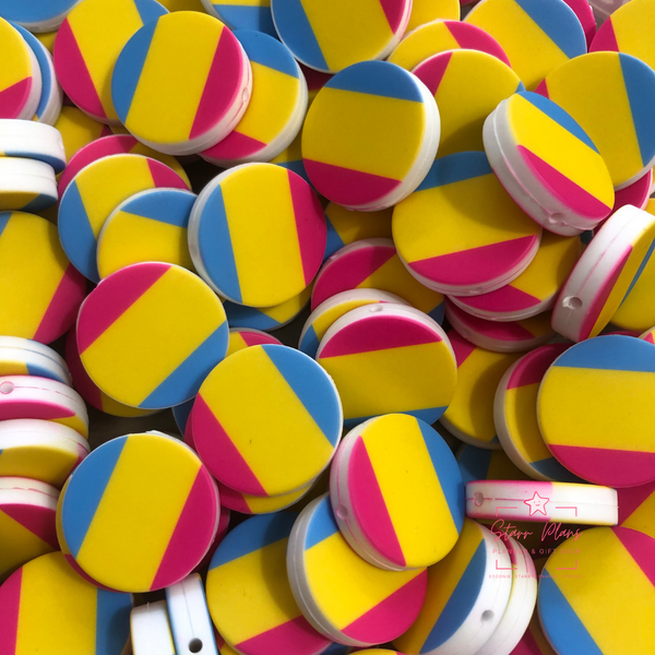 Silicone Focal Beads -  Pansexual Pride Flag || Starr Plans Exclusive