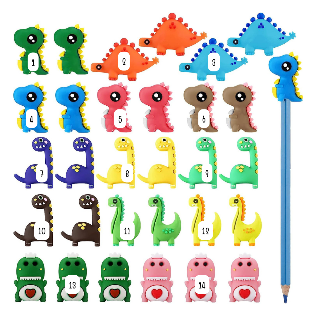Dinos- Pen & Pencil Toppers for Beadable Pens