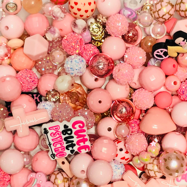 Bead Soup - Pink Bethie  || 3mm+ Large Hole || Bead Mixes || Acrylic & More