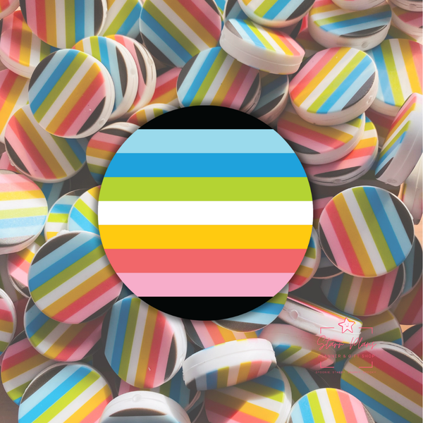 Queer Pride Flag Silicone Focal Bead || Starr Plans Exclusive